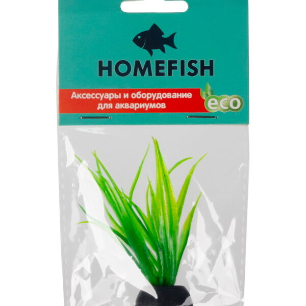 HOMEFISH Лилеопсис зеленый растение для аквариума пластиковое с грузом 6 см