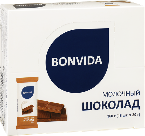 

Шоколад молочный Bonvida 18 x 20 г