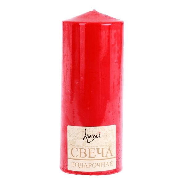 Свеча-столбик, 7х18 см, красный