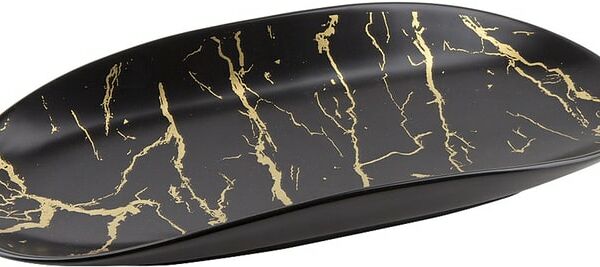 Блюдо сервировочное Nouvelle Home Черный мрамор 34*15*5см