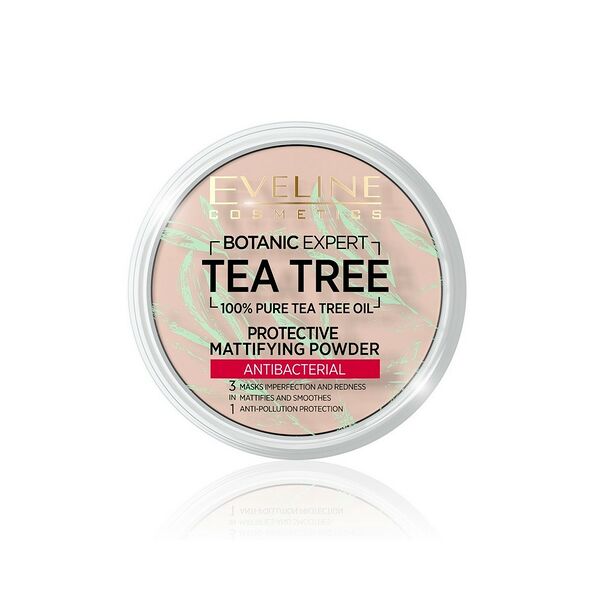 Пудра для лица Eveline Tea tree антибактериальная матирующая 002 Ivory 9г