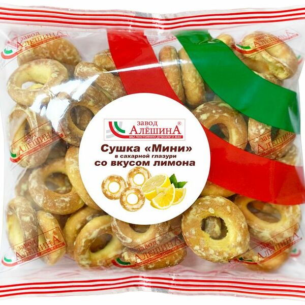 Сушка Завод Алешина Мини в сахарной глазури со вкусом лимона 250г