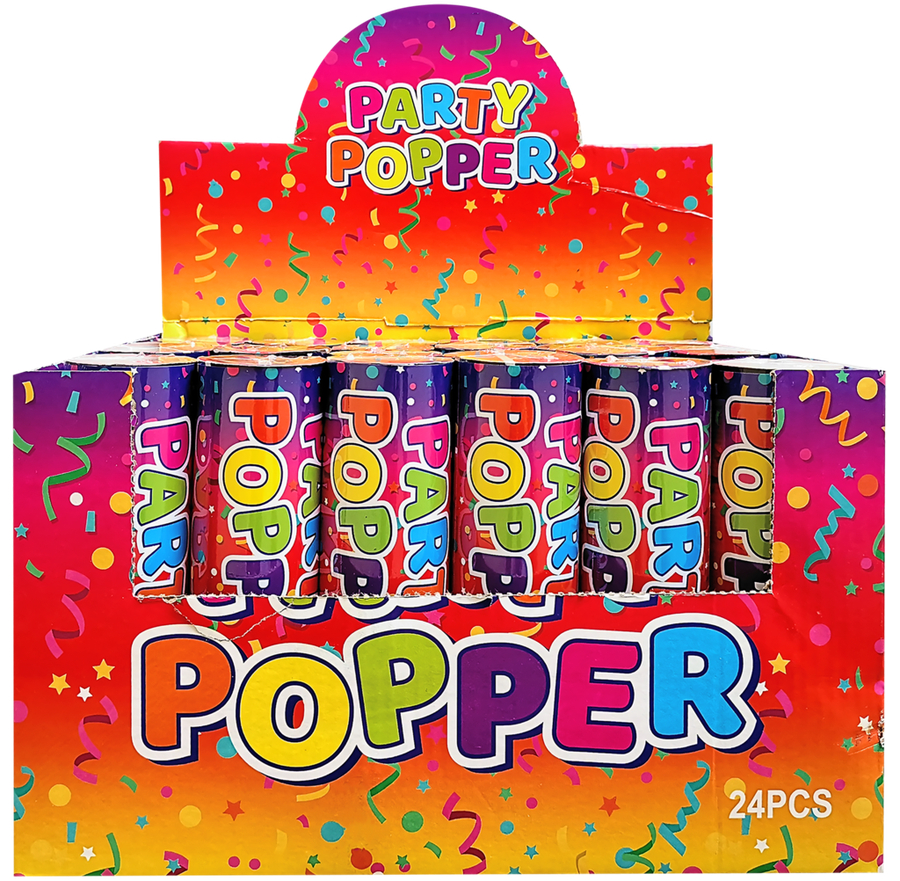 

Хлопушка пружинная PARTY POPPER Конфетти 15,5см, с серпантином