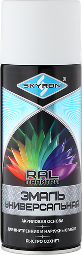  Краска эмаль универсальная Skyron белая 520 мл