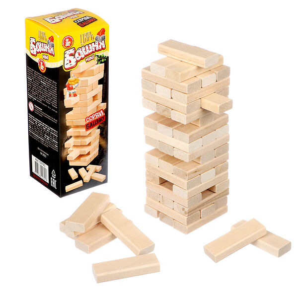 Игра настольная Десятое королевство Царь башня мини (падающая башня) 6.5х18.5х6.5 см