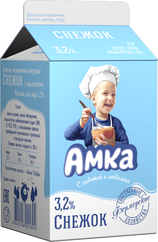 

Снежок АМКА 3,2%, без змж, 500г