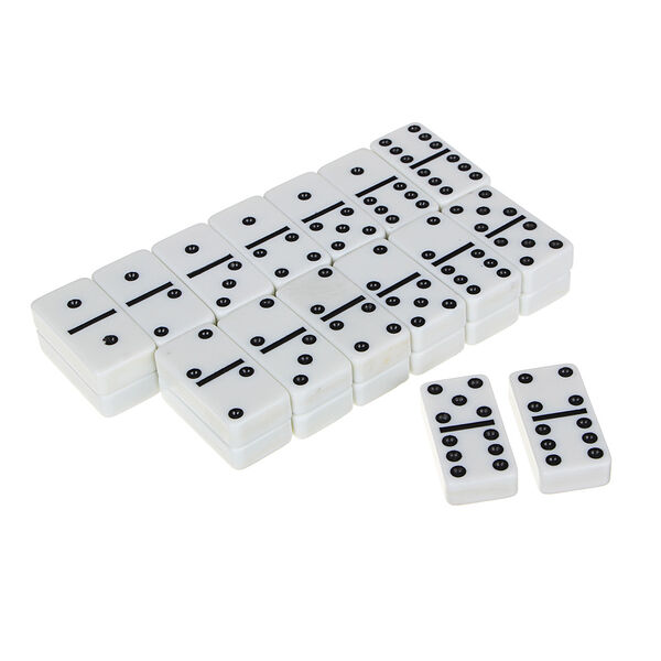 Ldgames домино пластик, в деревянном пенале 15,5х5,5см
