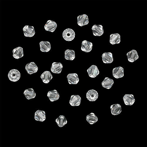 Бусины стеклянные, 6*6мм, Z-439, 30шт/уп(802 прозрачный)