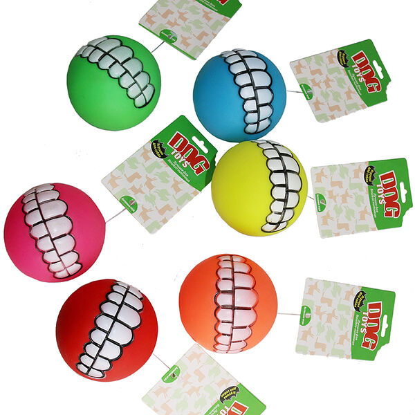 Игрушка для собак Мяч Виниловый зубы в ассортименте, 1 шт