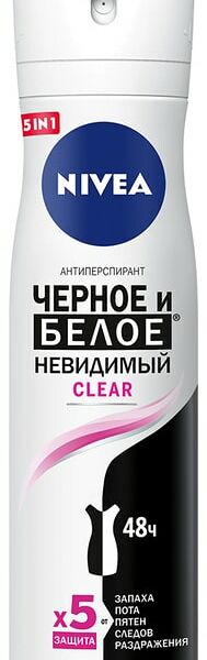 Антиперспирант NIVEA Черное и Белое Невидимый Clear 150мл