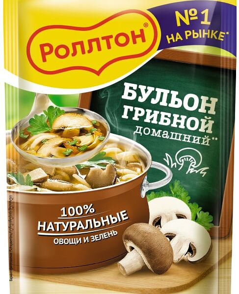 Бульон Роллтон грибной домашний 90г