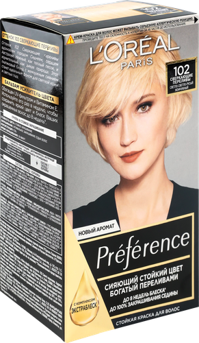 

Краска L’Oreal Preference Feria 102 Сверкающие переливы светло-светло-русый жемчужный 174 мл