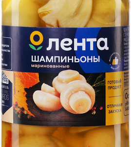 Шампиньоны маринованные Лента, 350мл