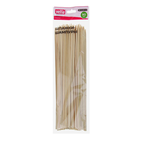 Шпажки-шампуры Vetta бамбук 25 см d 3 мм 90 шт.