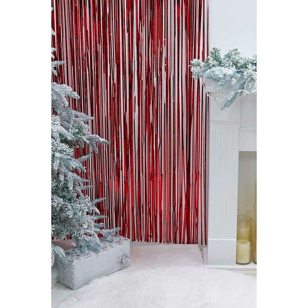 Сноу бум занавеска из дождика, 200х100 см, пвх 3 цвета (красный, зеленый, белый), в ассортименте