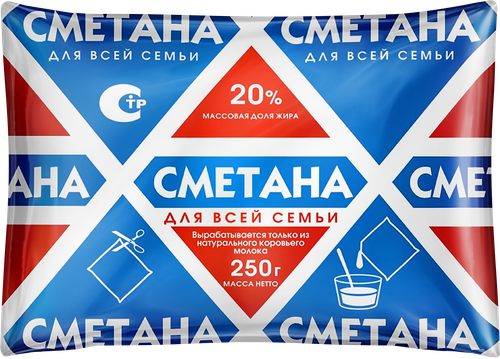 

Сметана Для всей семьи 20% 250 г