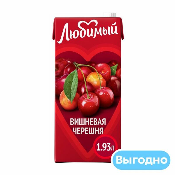 Напиток сокосодержащий Любимый Вишневая черешня 1.93л