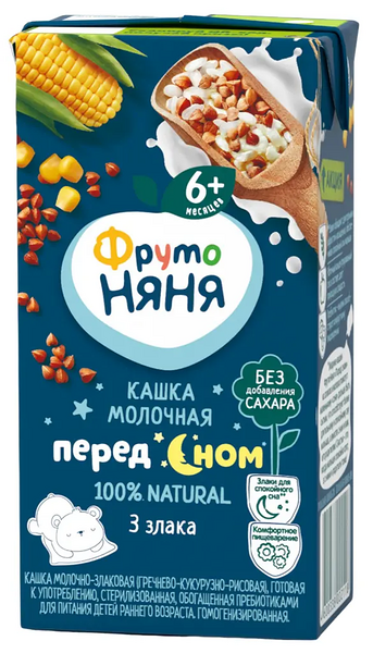 Каша «Мультизлаки» молочная с 6 месяцев, «ФрутоНяня» 200мл