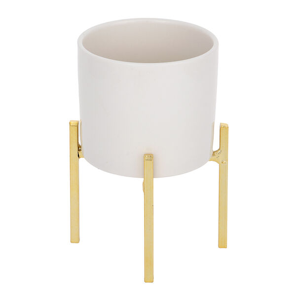 Шкатулка для украшений, 7.5х8.6 см, керамика, золотой, арт.2