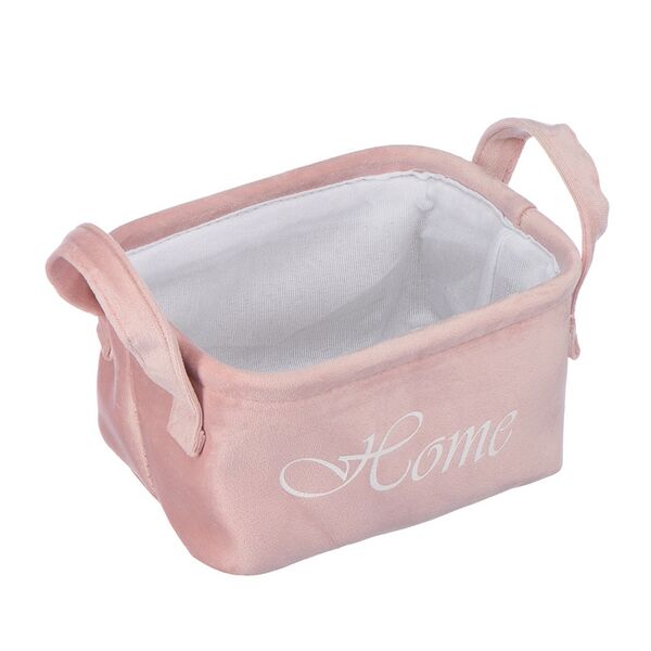 Корзина для хранения Handy Home, розовая, 21 х 16 х 12 см, велюр