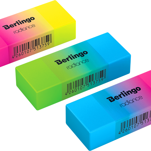 Ластик BERLINGO Radiance прямоугольный, цвет в ассортименте, 1 шт.