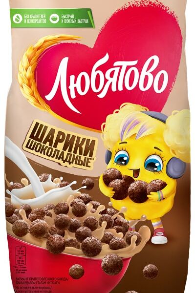 Готовый завтрак Любятово Шарики шоколадные 200г