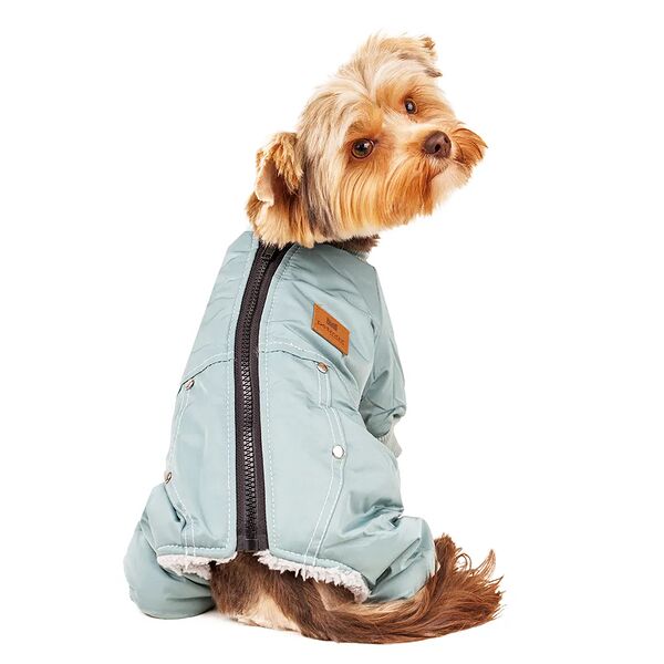 Комбинезон на молнии для собак S зеленый (унисекс)