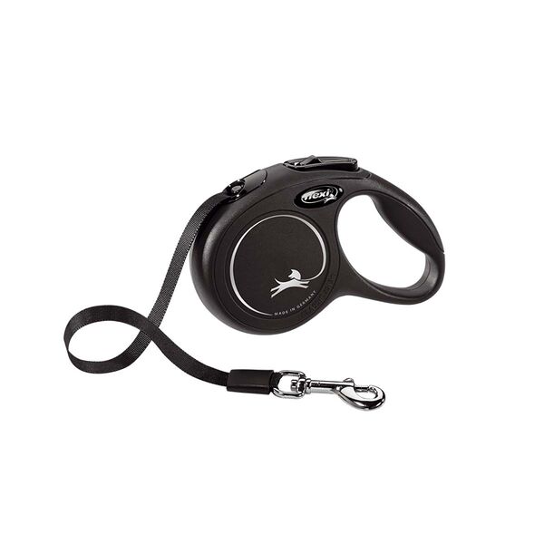 Рулетка Flexi New Classic для собак до 12 кг (3 м лента) XS, Черный