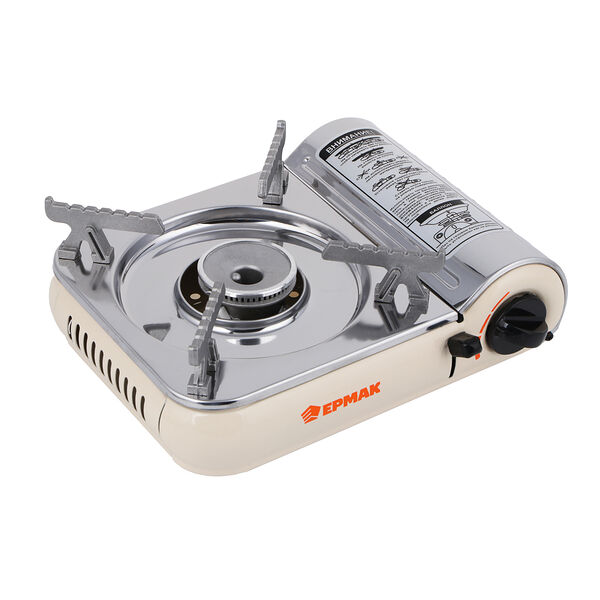 Ермак плитка газовая из нерж.стали, малая, с переходником, 25х20,5х10см, 1,8квт