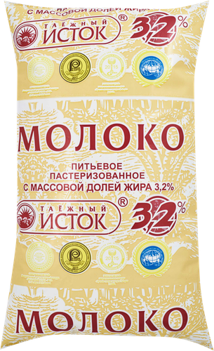 

Молоко пастеризованное Таёжный исток 3.2% ГОСТ без змж 1 л