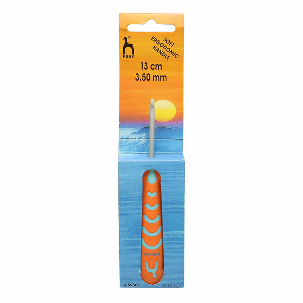 59807 Крючок вязальный 3,50мм*13см, алюм., с эргономичной ручкой PONY