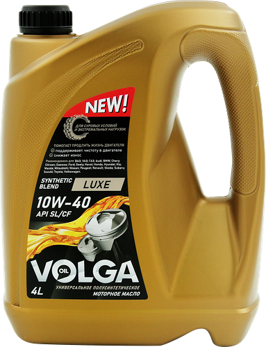 Масло моторное ВОЛГА ОЙЛ Luxe 10W–40 SL/CF, Арт. 800441, 4л