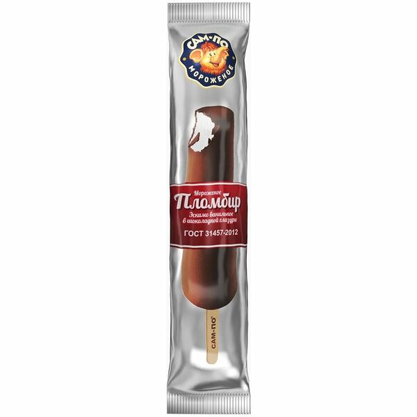 Мороженое Сам-По Пломбир Эскимо ванильное в шоколадной глазури