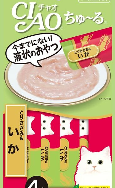 Лакомство-пюре для кошек Ciao Churu Куриное филе и кальмар 4шт*14г