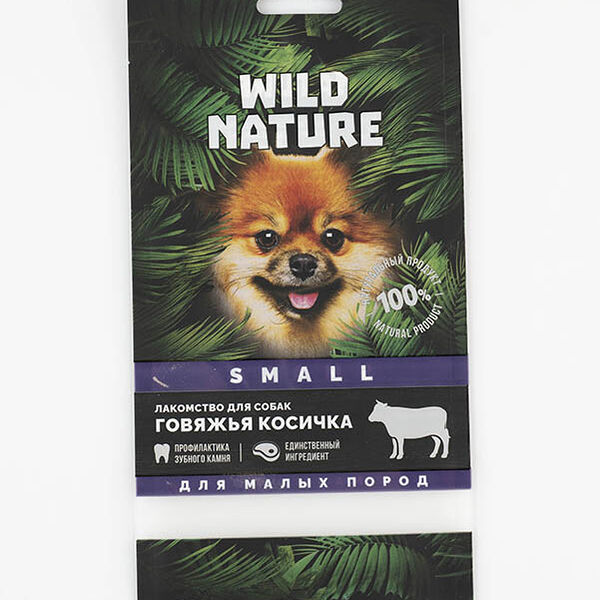 Натуральное лакомство для собак Wild Nature Говяжья косичка