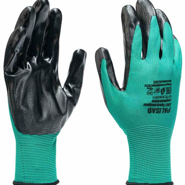 Перчатки полиэфирные Palisad с нитрильным покрытием размер 9, класс 13