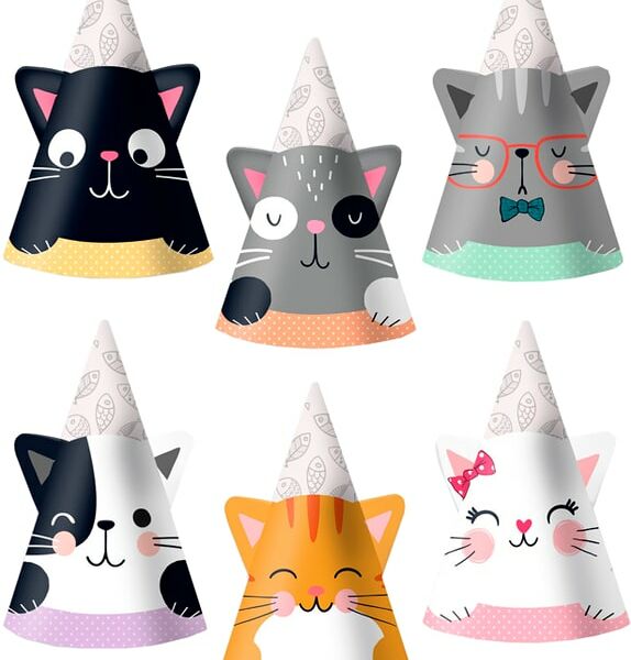 Набор праздничных колпачков ND Play Кошки с ушками 6шт