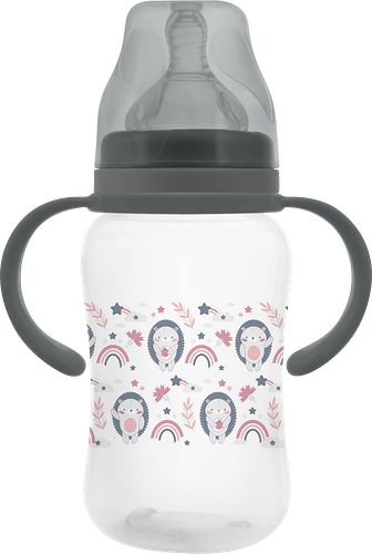 Бутылочка для кормления МАМИНА РАДОСТЬ 270мл широкое горло с соской и ручками, Арт. КК1018