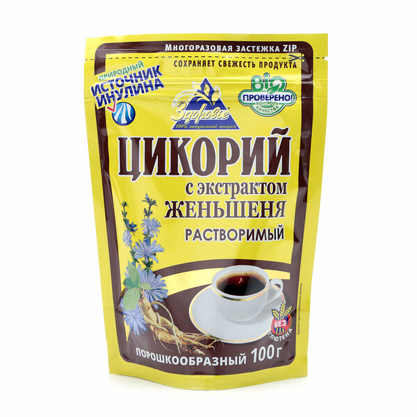 Цикорий растворимый с экстрактом женьшеня (порошкообразный) ТМ Здоровье