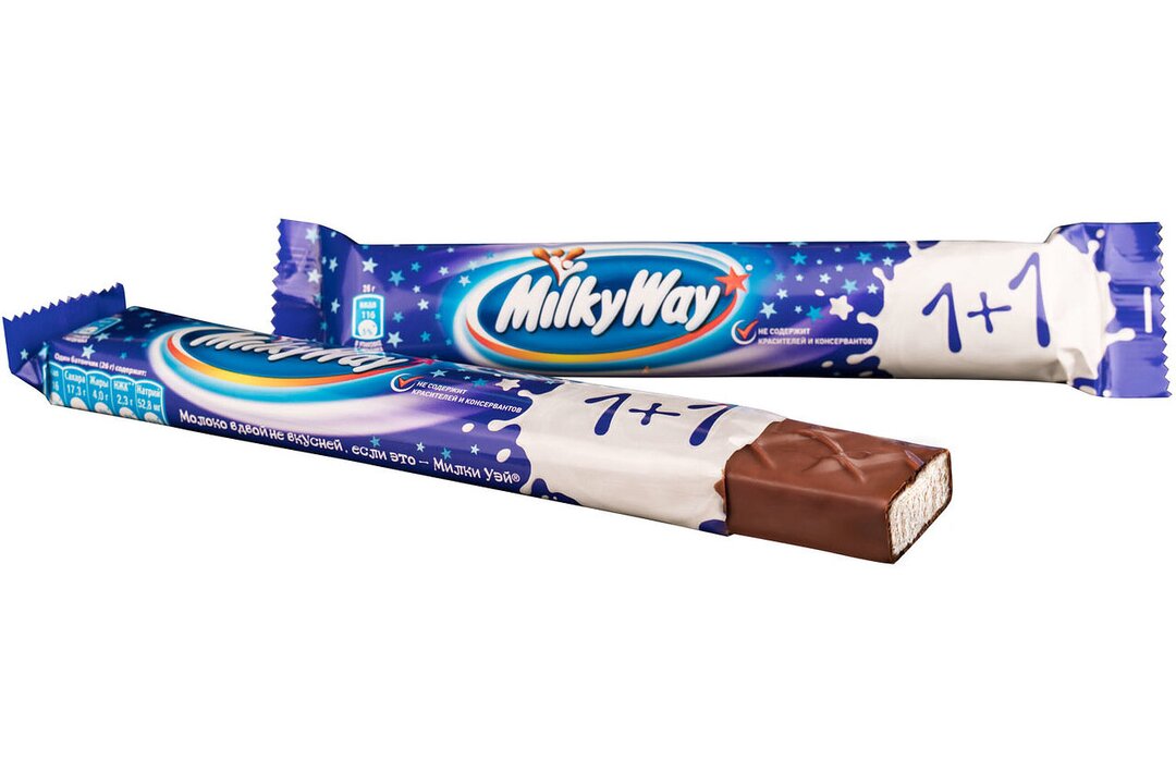 

Шоколадный батончик Milky Way 1+1 с суфле 52 г