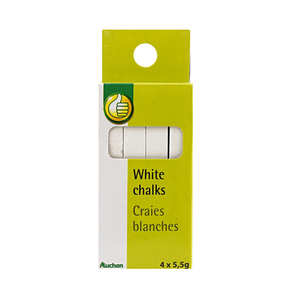 Мелки школьные Каждый день белые квадратные, 4 шт