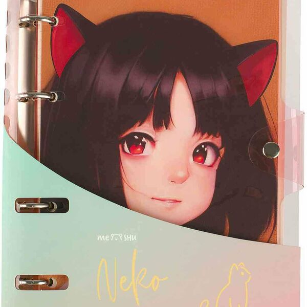 Тетрадь А5 в клетку на кольцах MeShu Neko, 120 листов