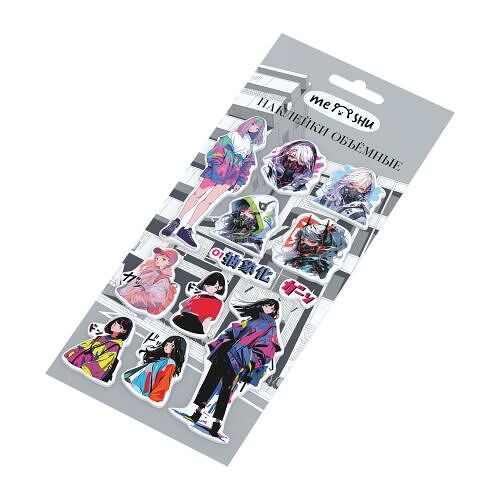Наклейки объемные Meshu Аниме в ассортименте