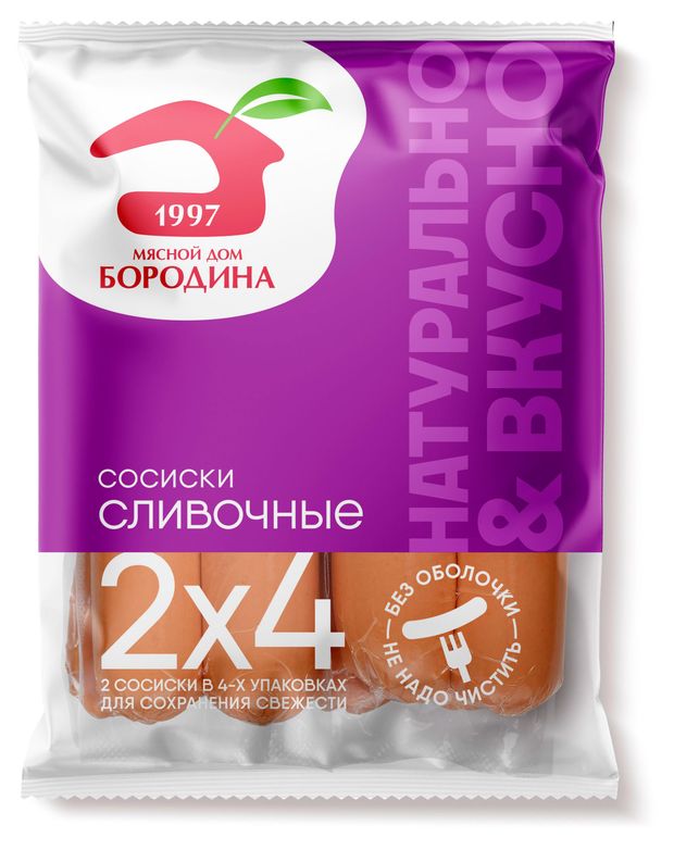 

Сосиски варёные Мясной Дом Бородина Сливочные 480 г