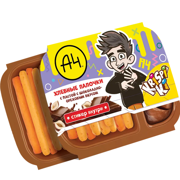 Хлебные палочки Krispiki с шоколадной пастой