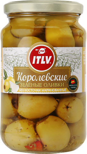 Оливки без косточки ITLV Королевские зеленые, 370г