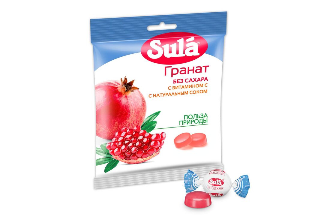

Леденцы Sula без сахара гранат 60 г