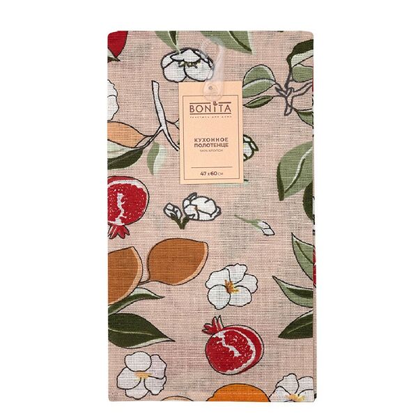 Полотенце кухонное Bonita Фрукты, 47х60 см, рогожка, хлопок