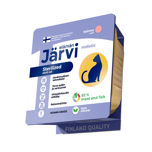 Jarvi мясной паштет с лососем для стерилизованных кошек 100 г.