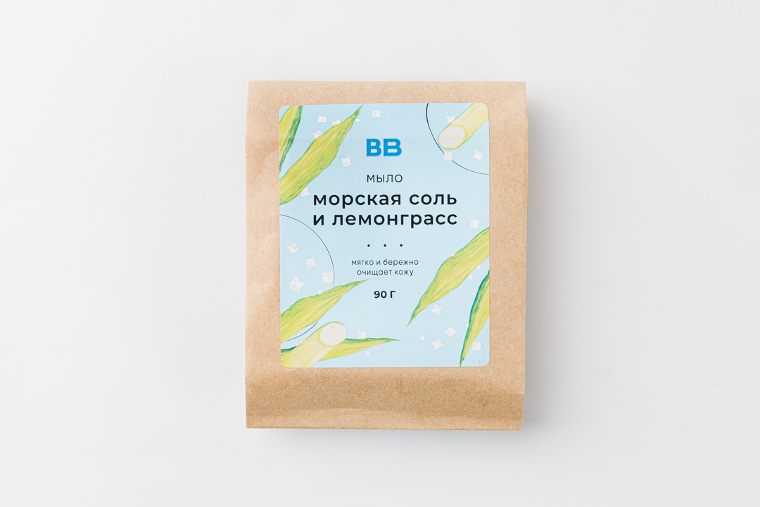 

Мыло Вкусвилл морская соль и лемонграсс, 90 г